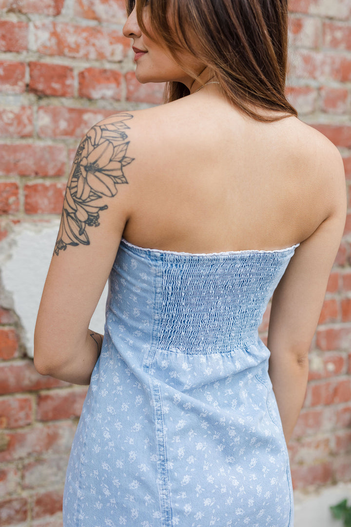 The Wildflower Waltz Strapless Mini Dress