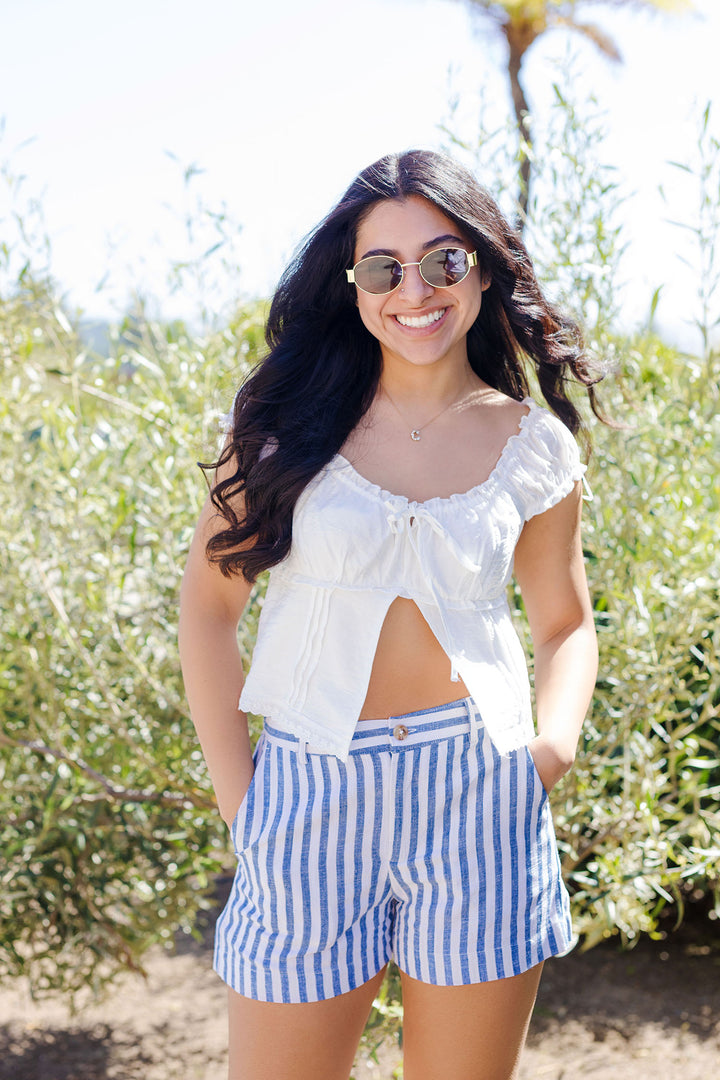 The Seas and Stripes Linen Shorts