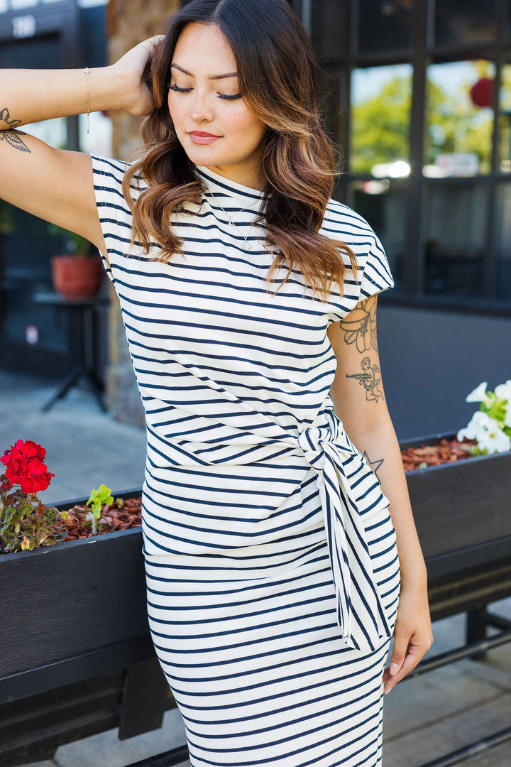 The French Press Striped Midi Dress