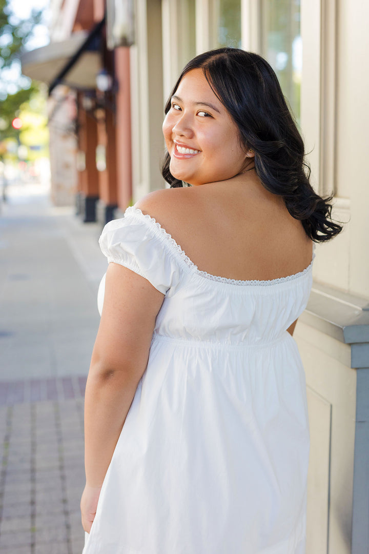 The State Fair White Romper Mini Dress