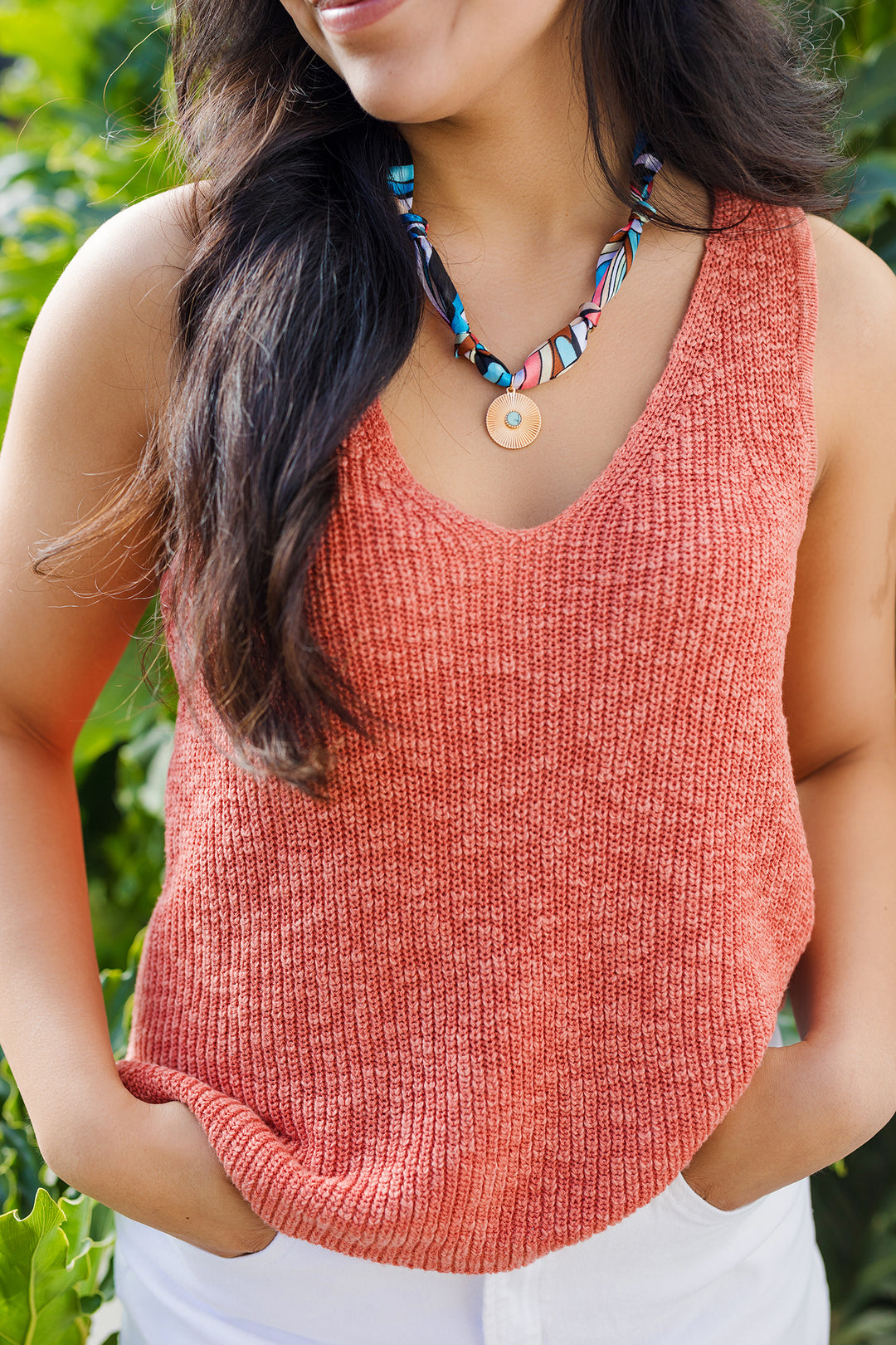 The Blue Satin Scarf Necklace