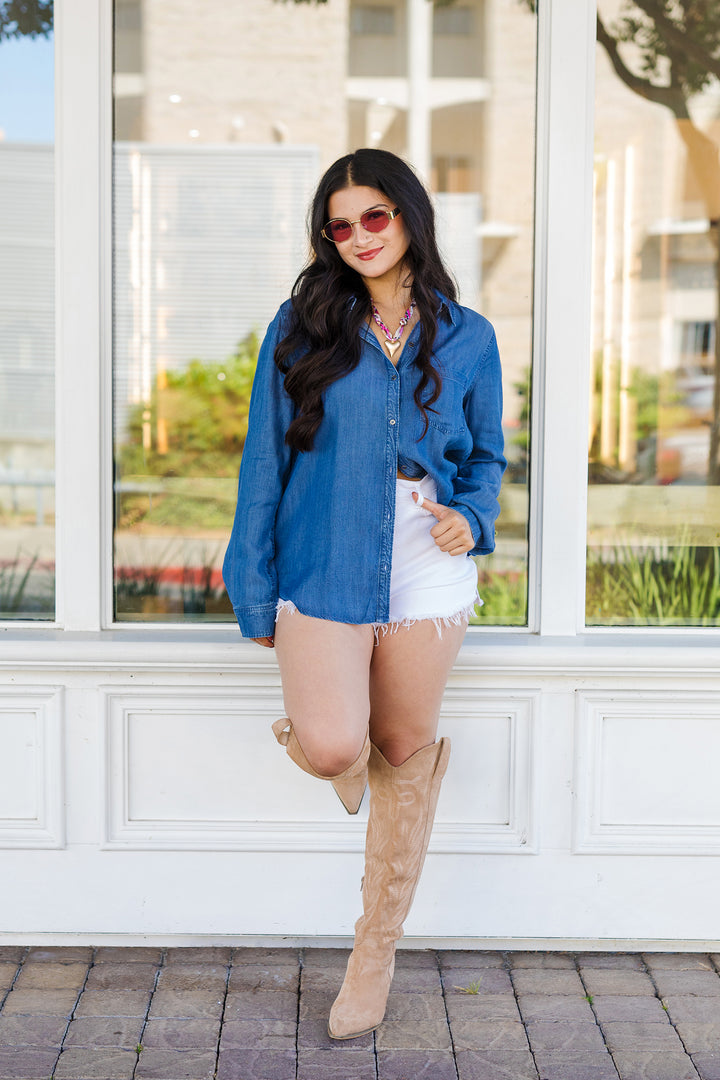 The Always Packed Soft Tencel Denim Longsleeve Shirt