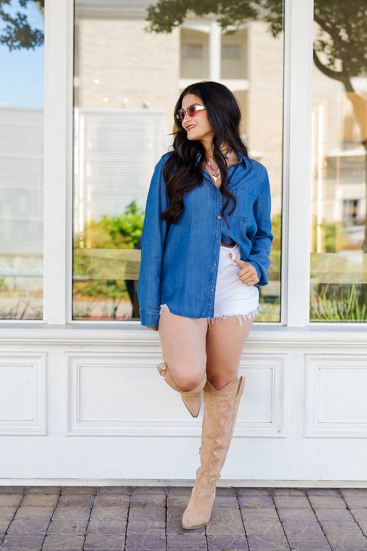 The Always Packed Soft Tencel Denim Longsleeve Shirt