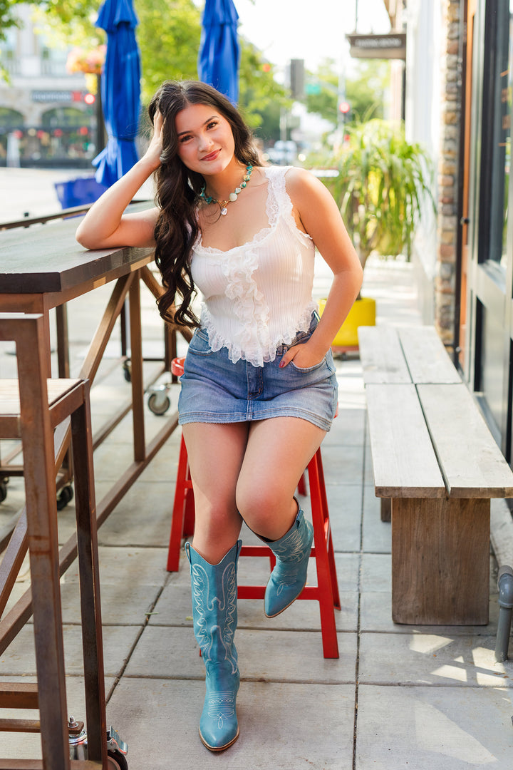 The Lovely In Lace Ivory Corset Tank Top