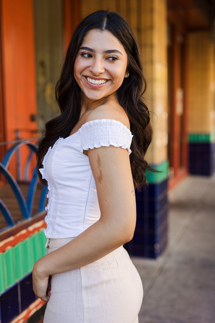 The Take Me To The Rodeo White Off The Shoulder Top