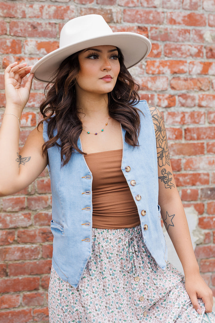 The Denim & Done Button-Up Vest