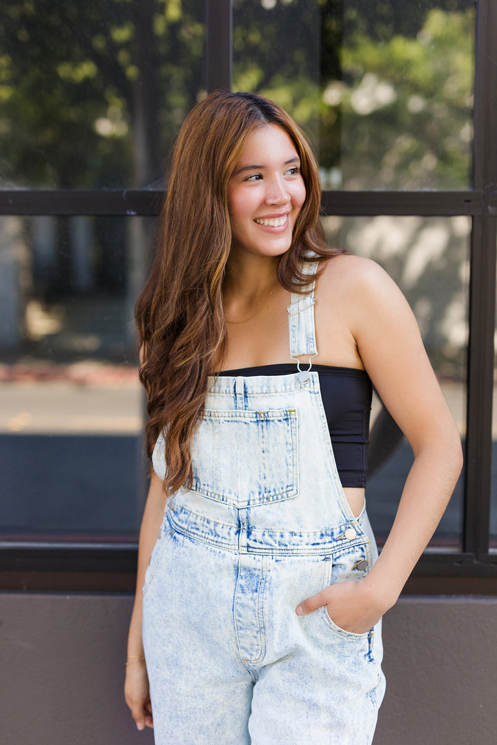 The Cedar Creek Light Wash Denim Overalls