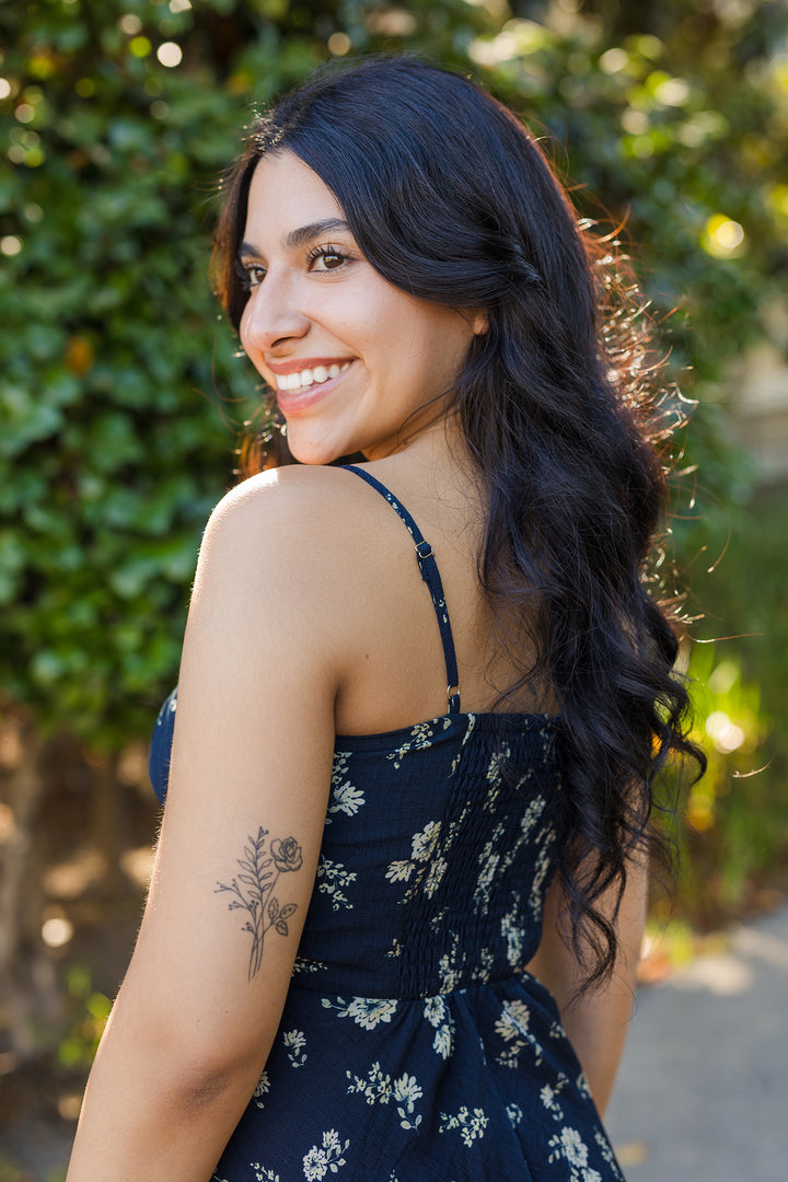 The Dancing In The Moonlight Blue Floral Maxi Dress