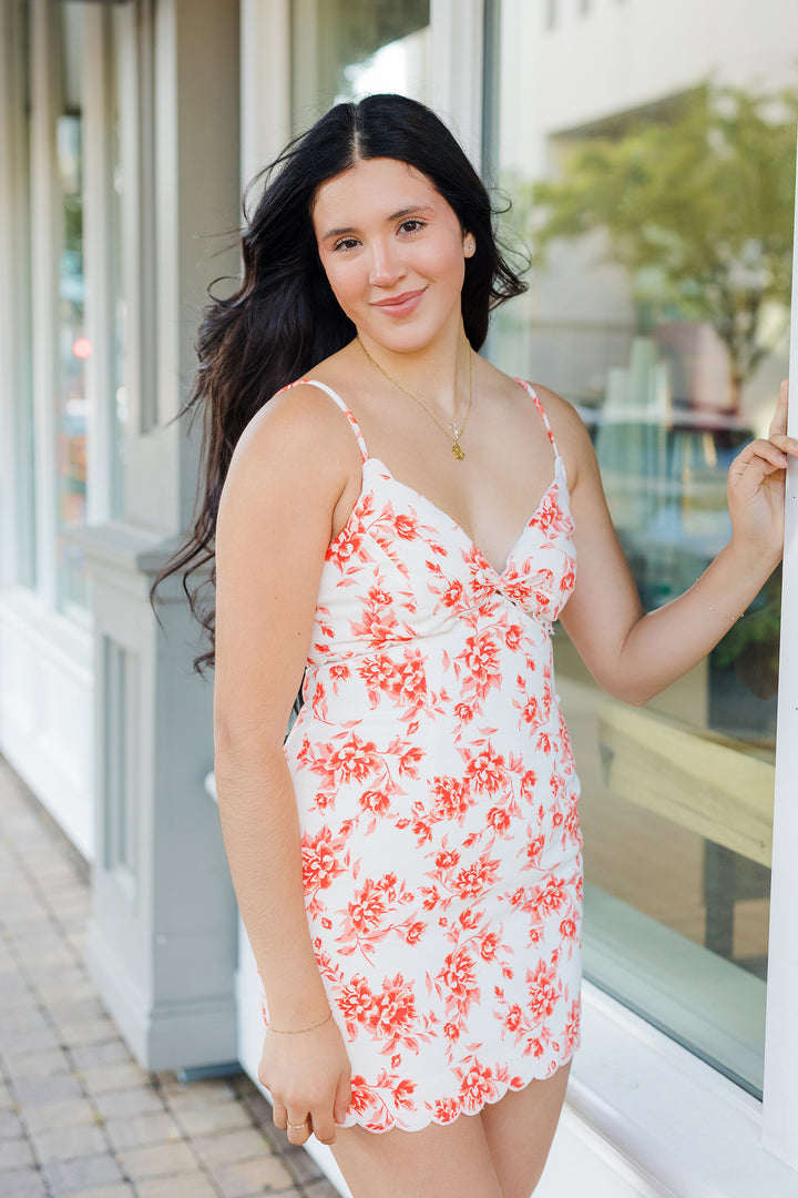 The Sorbet Skies Floral Cutout Mini Dress
