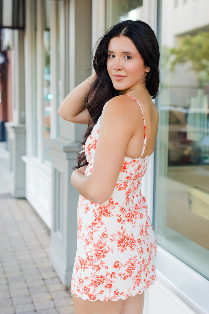 The Sorbet Skies Floral Cutout Mini Dress