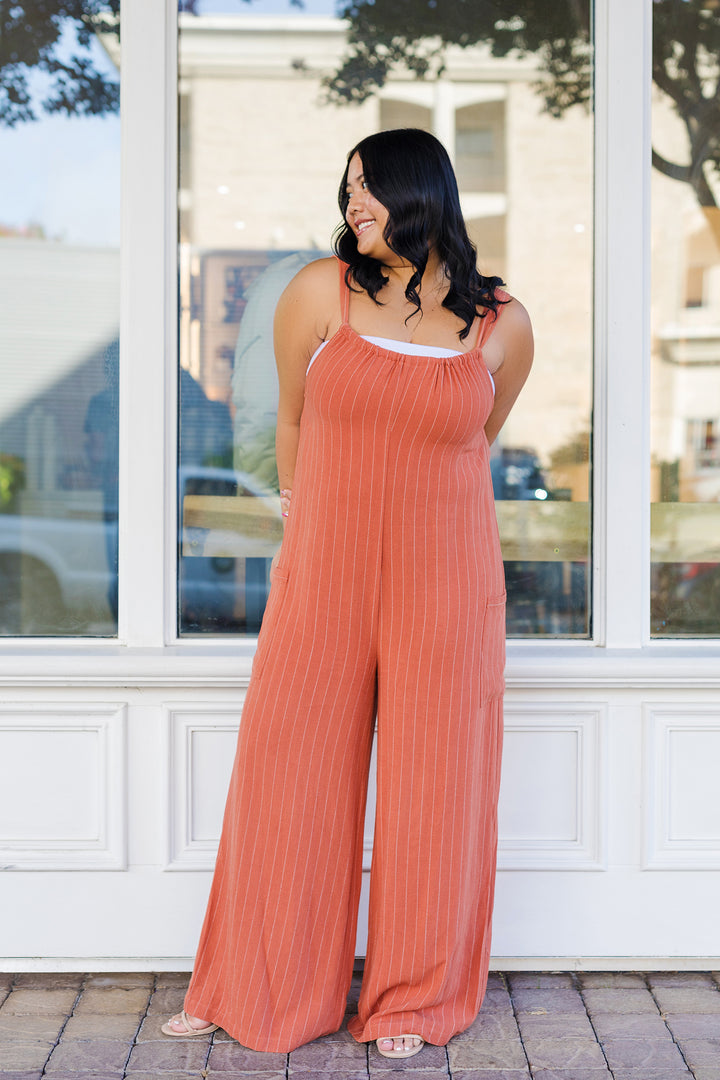The Farmers Market Striped Linen Jumpsuit