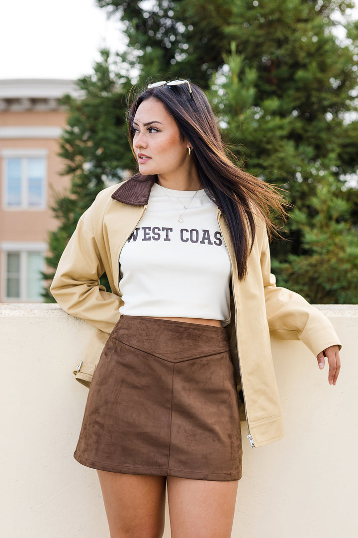 The Desert Palm Suede Mini Skirt