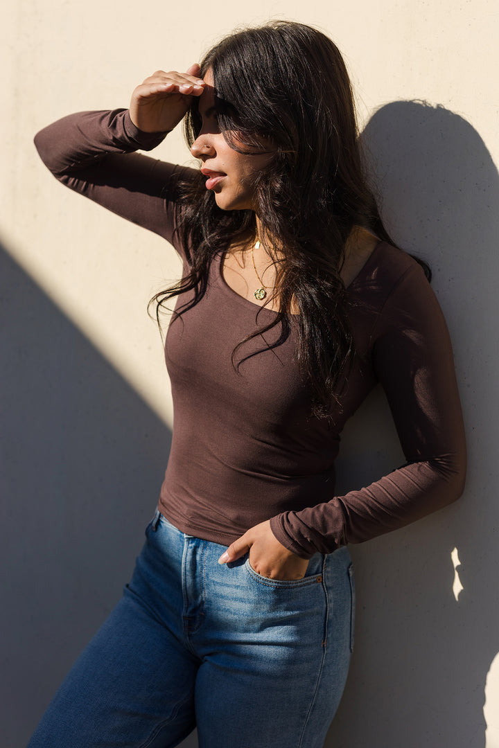 The Underneath It All Soft Square Neck Long Sleeve Top