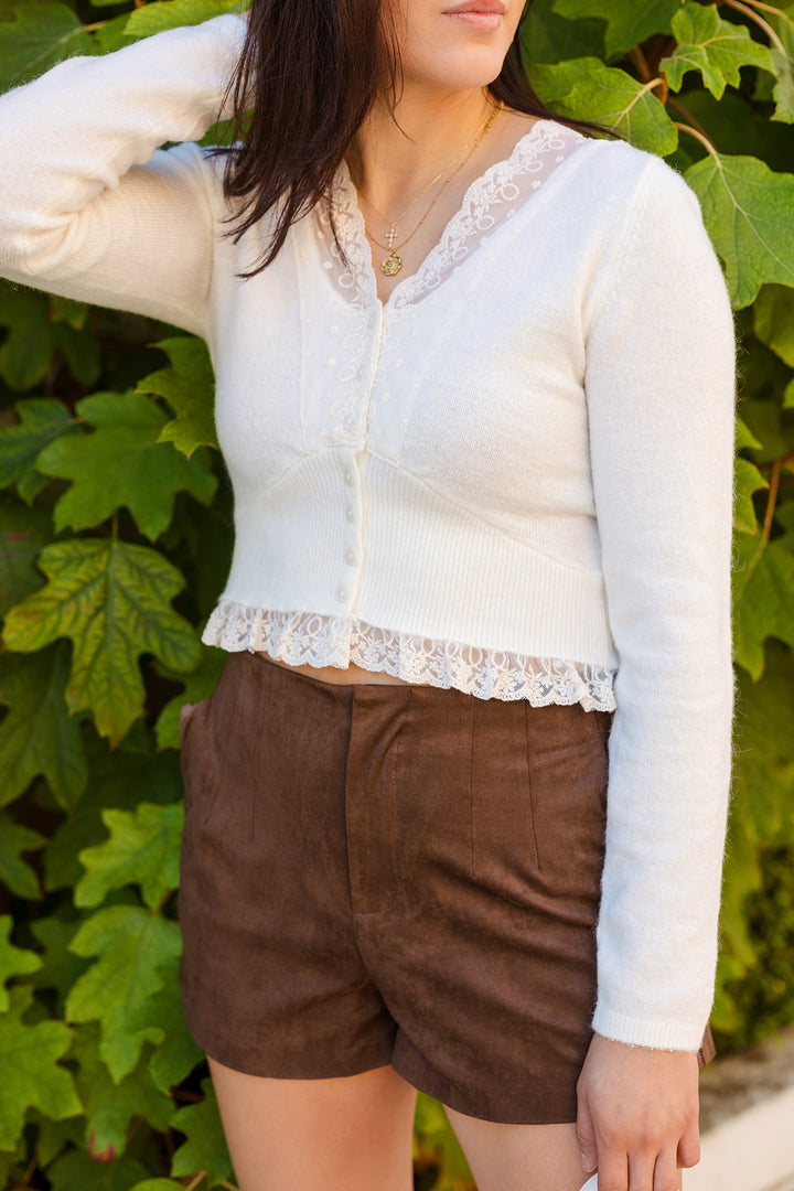 The Lovely In Lace White Cardigan Top