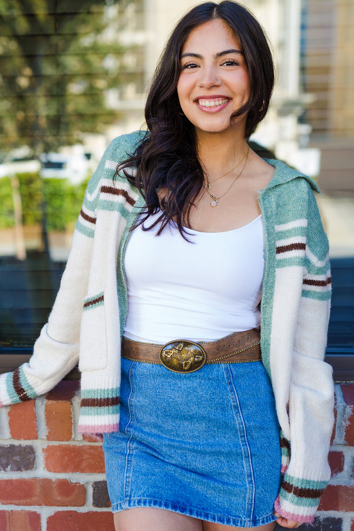 The Cowgirl Desert Zip Knit Cardigan