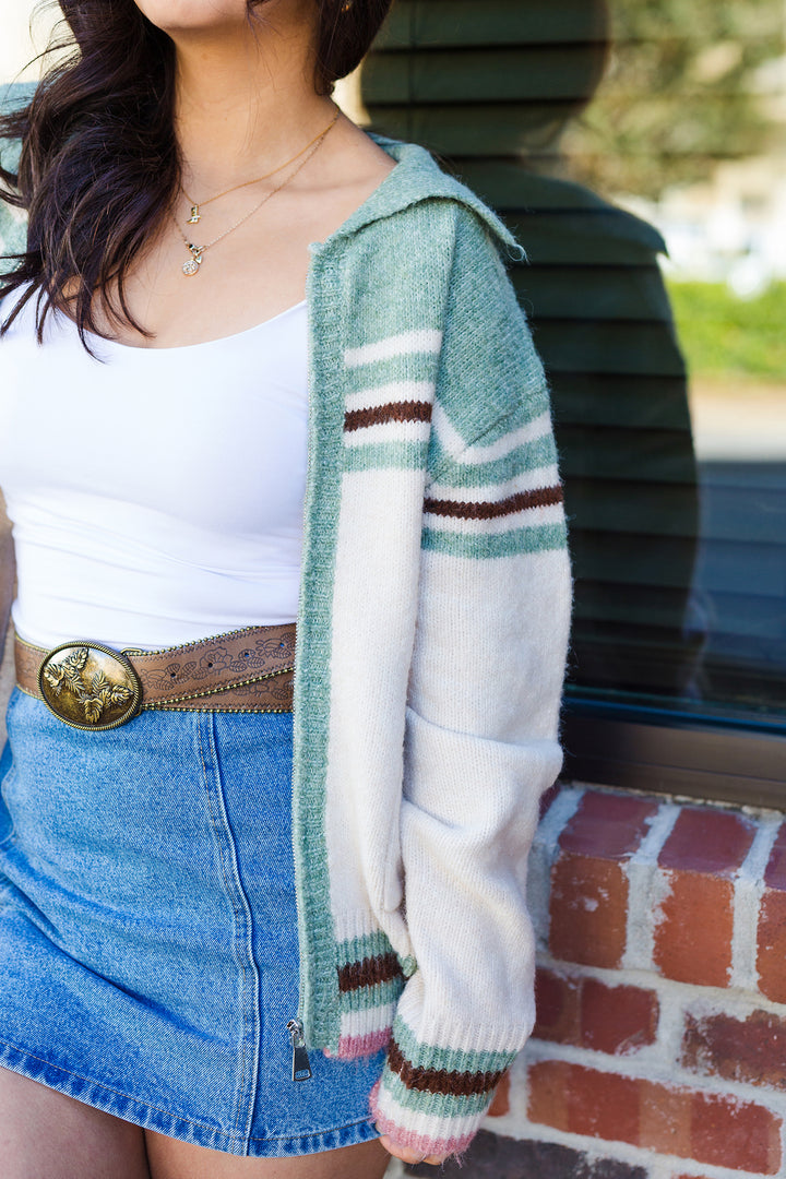 The Cowgirl Desert Zip Knit Cardigan