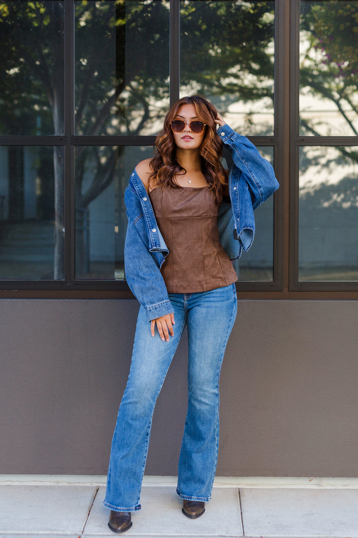The Living For The Moment Suede Cami Top