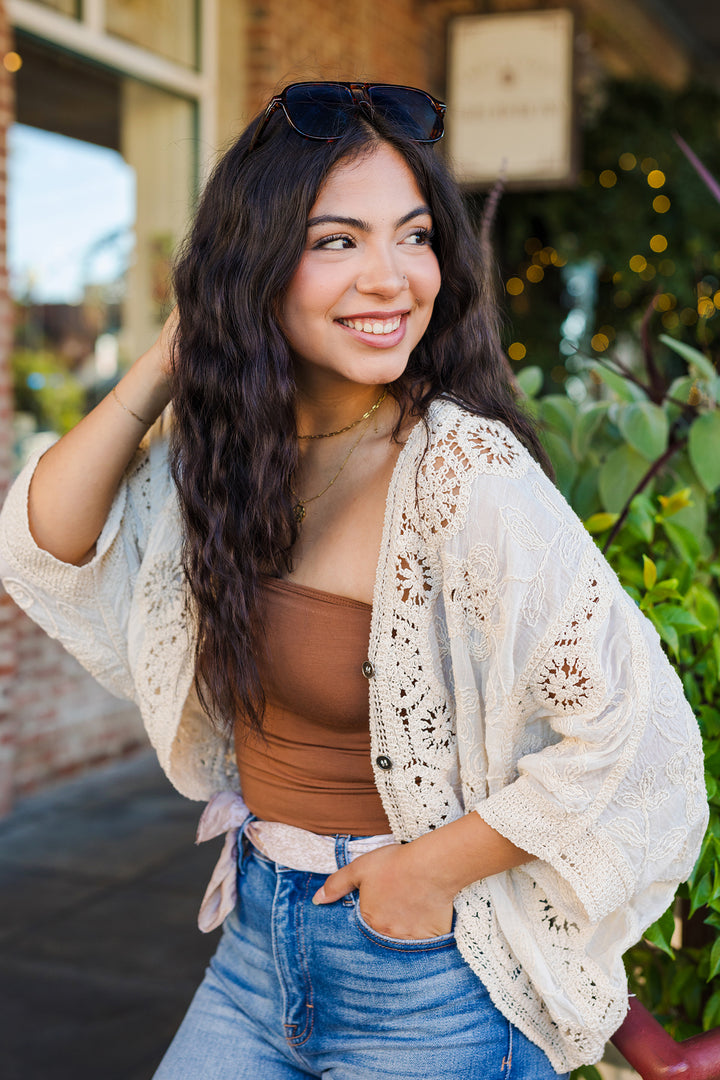 The Only In My Dreams Crochet Cardigan Top