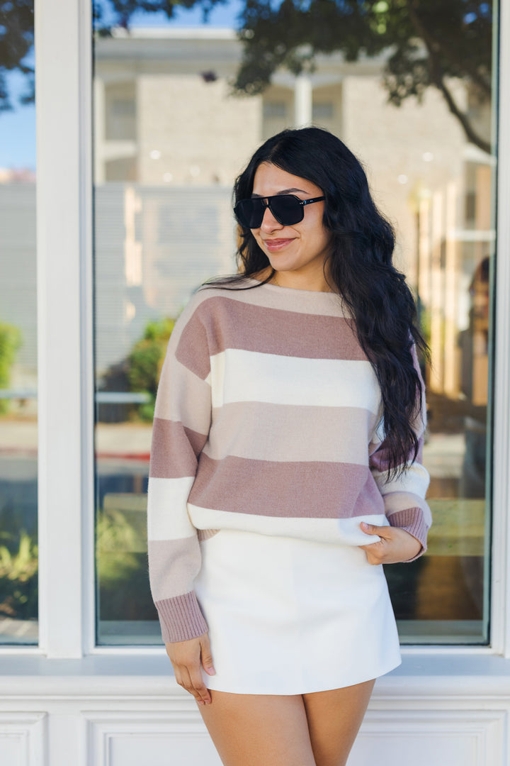 The Stripe a Pose Oversized Sweater