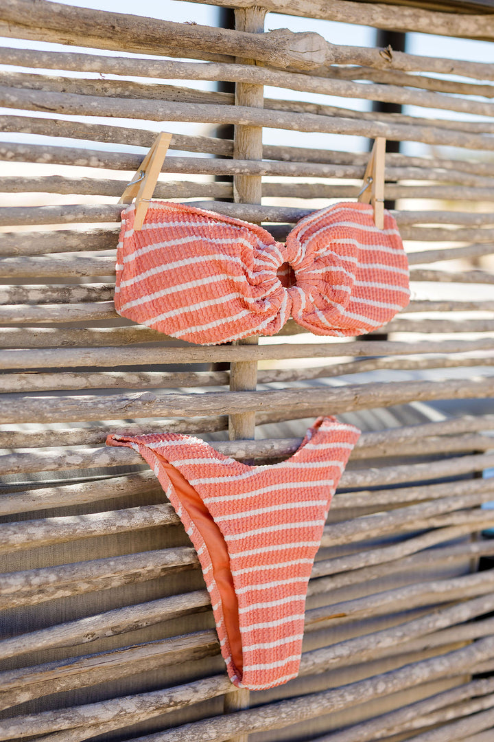The Papaya Striped Bikini Bottoms