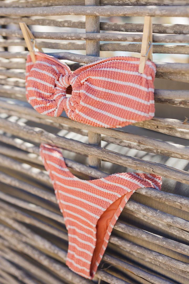 The Papaya Striped Bikini Bottoms