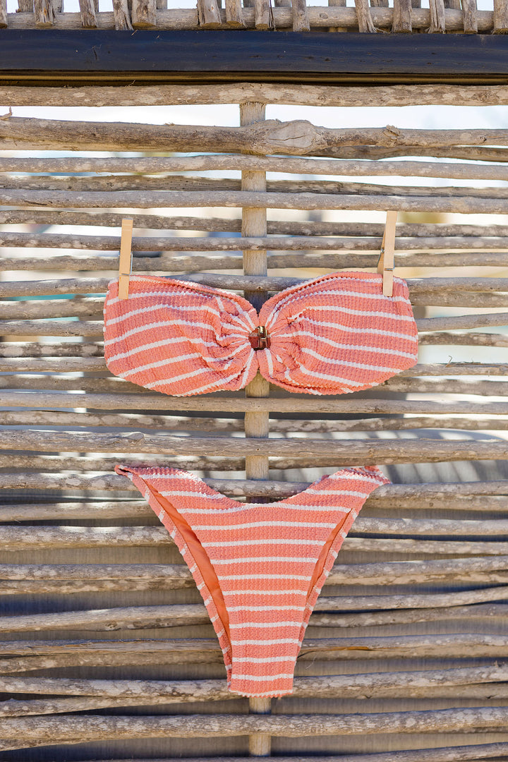 The Papaya Striped Bikini Bottoms