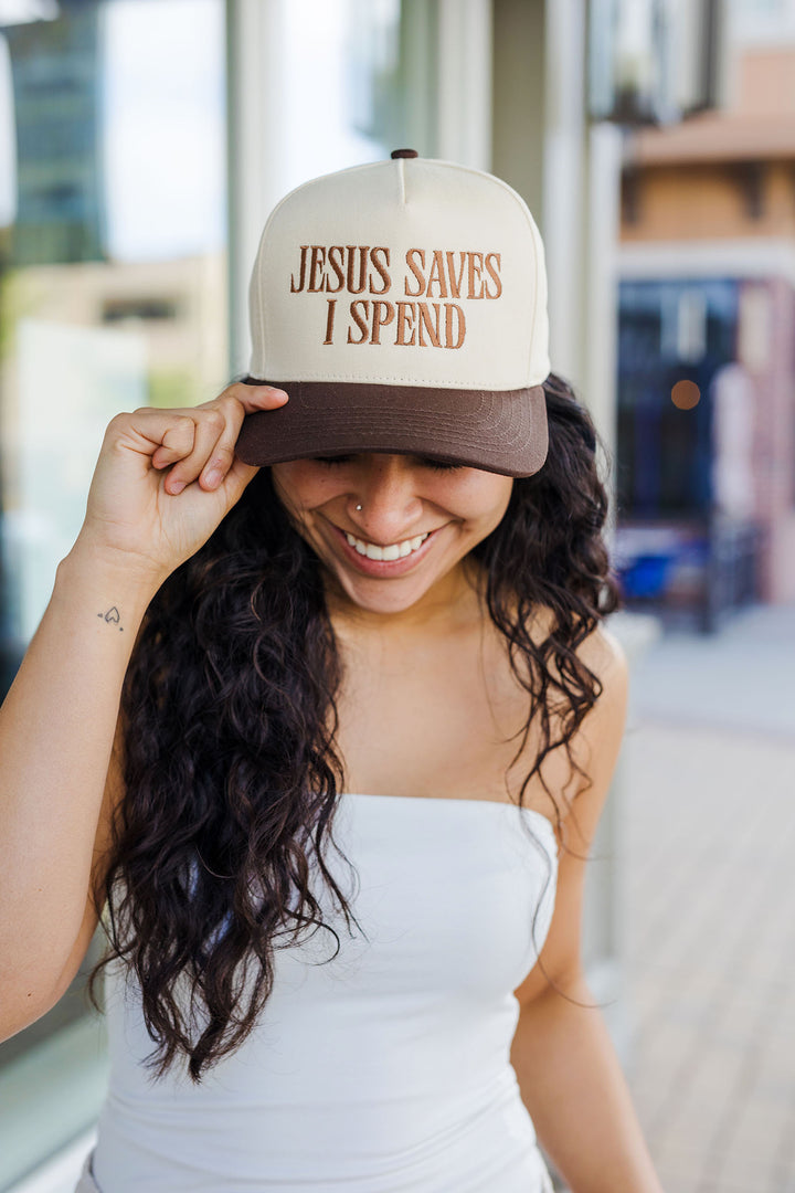 The "Jesus Saves, I Spend" Vintage Baseball Hat