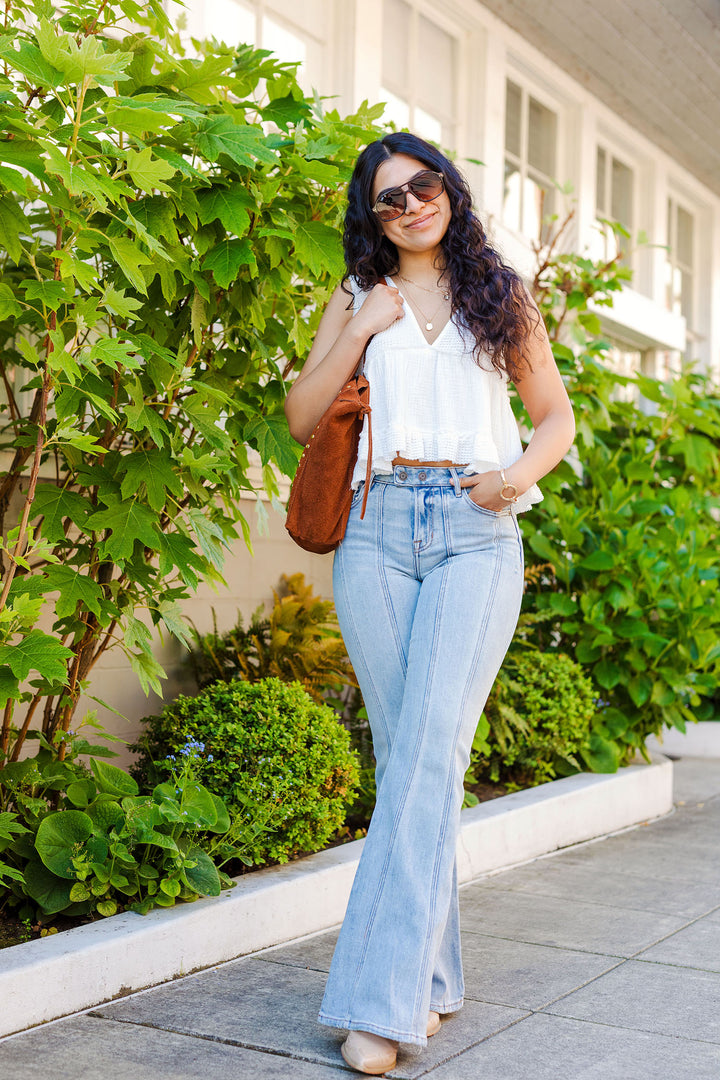 The Backstage Pass Seamed Flare Jeans by Hidden