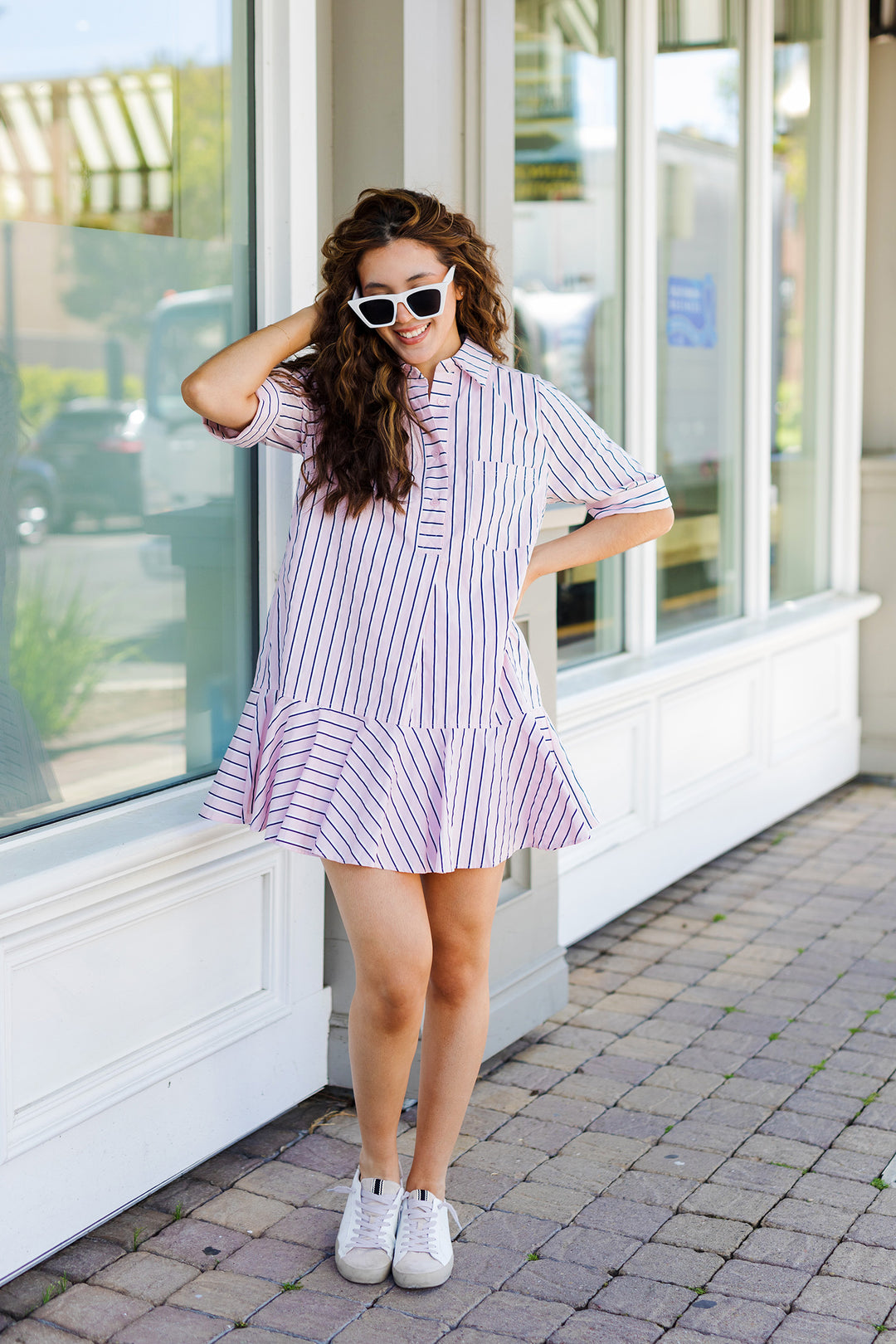 The Hamptons Pink Striped Mini Dress