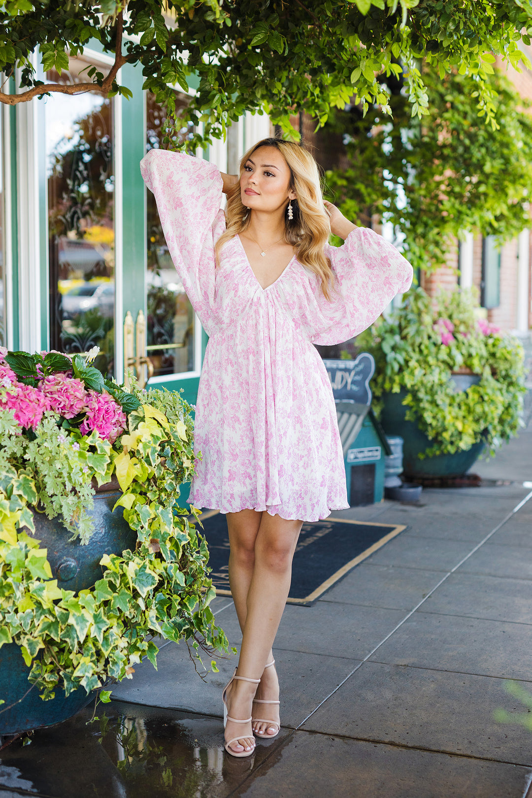The Miss Molly Pink Floral Mini Dress