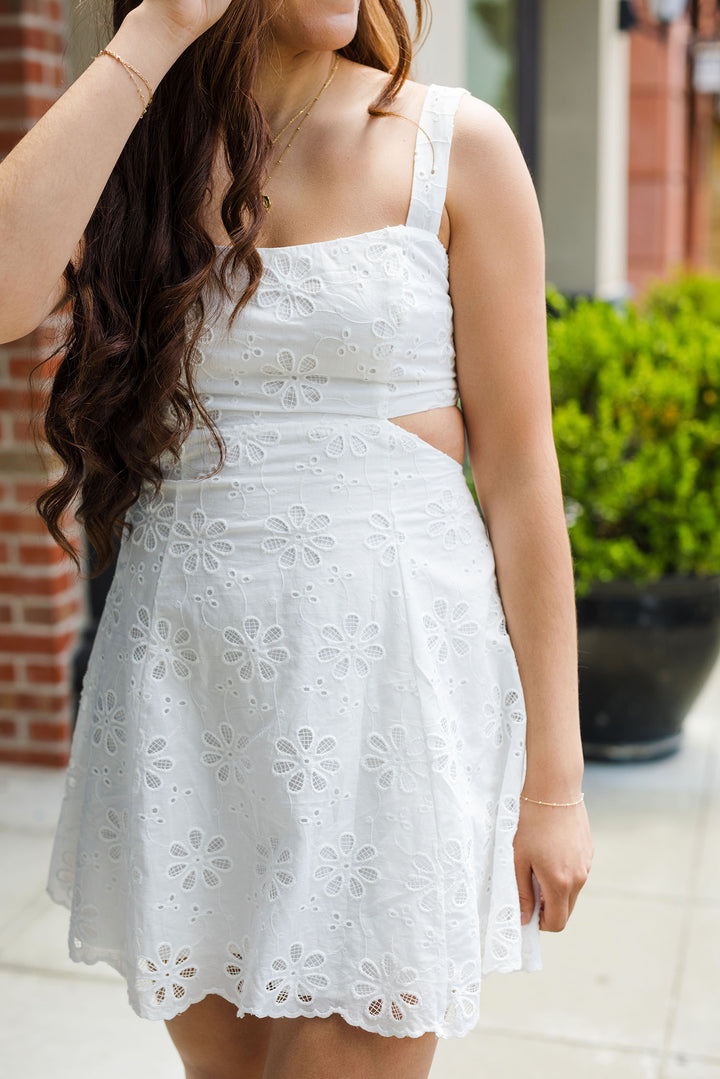The Sweet Escape Eyelet Mini Dress