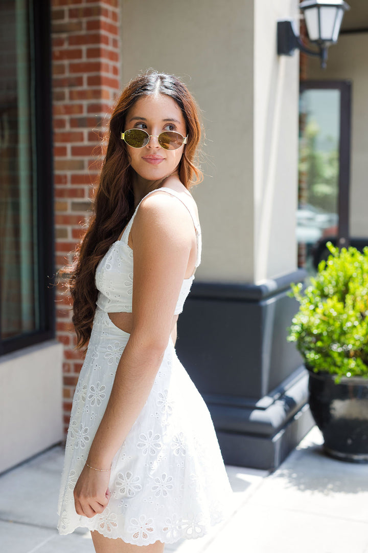 The Sweet Escape Eyelet Mini Dress