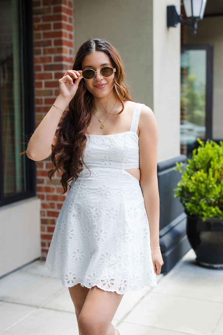 The Sweet Escape Eyelet Mini Dress