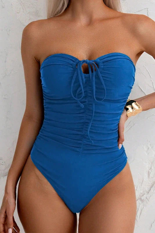 The Mandy Royal Blue Halter One Piece Swim Suit