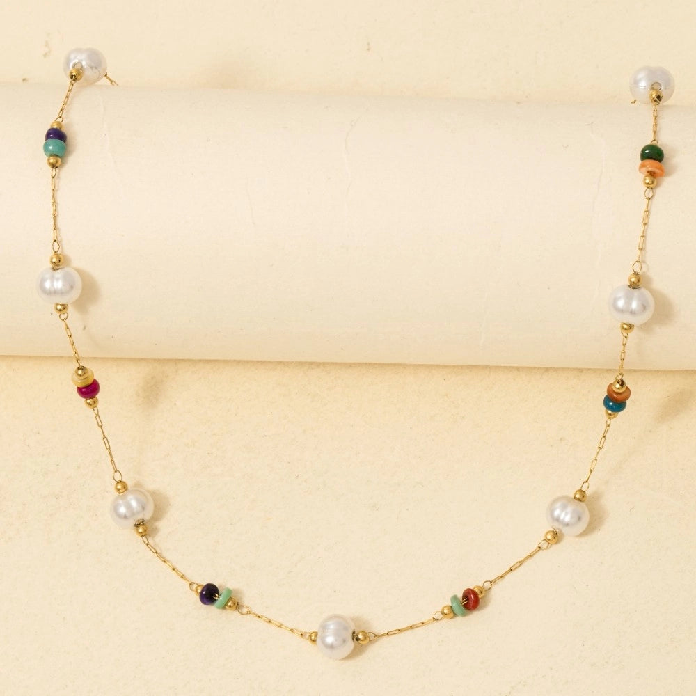 The Dainty Chain Bead Station Necklace