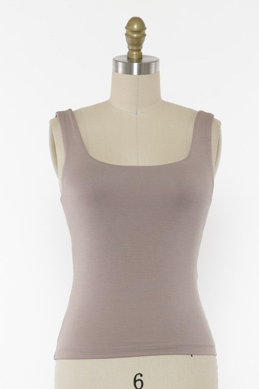 The Greta Square Neck Double Layer Tank Top
