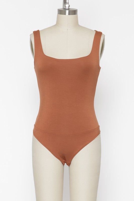 The Stella Square Neck Double Layer Tank Bodysuit