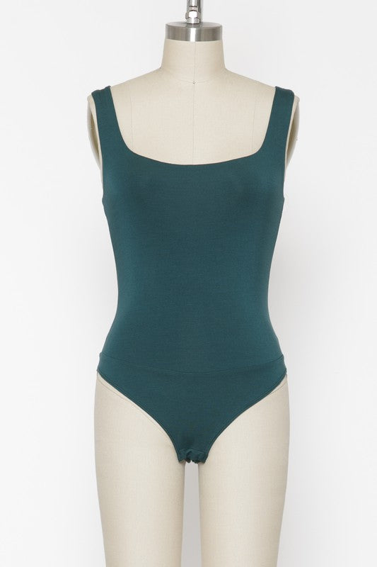 The Stella Square Neck Double Layer Tank Bodysuit