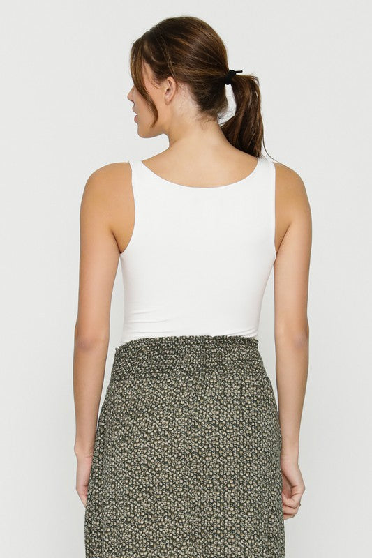 The Stella Square Neck Double Layer Tank Bodysuit