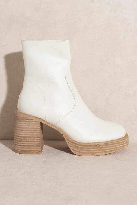 The Alexandra White Platform Boots