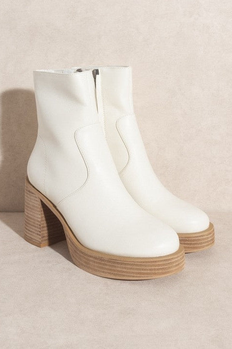 The Alexandra White Platform Boots