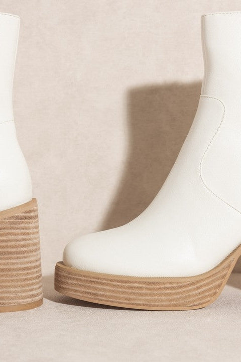 The Alexandra White Platform Boots