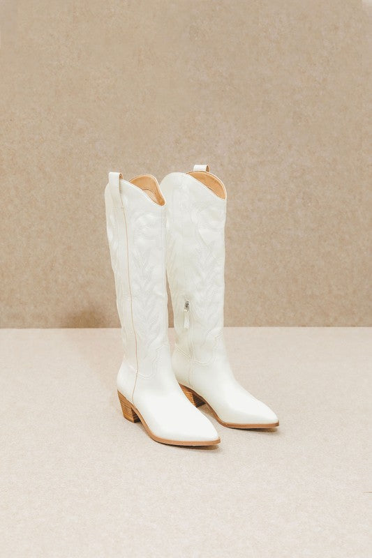 The Inlay White Cowgirl Boots