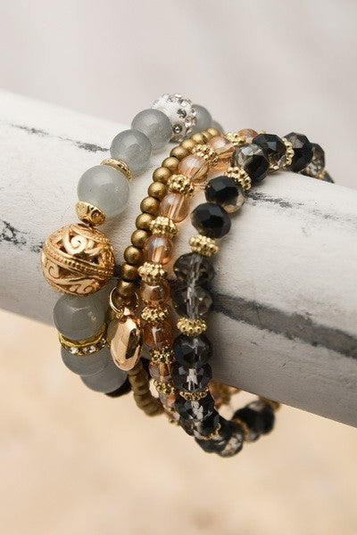 The Boho Wood Layered Bracelet