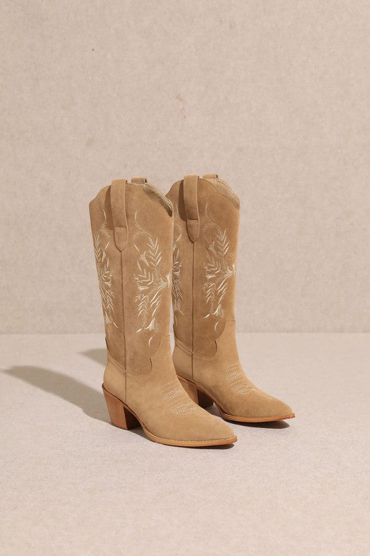 The Flora Suede Western Boots