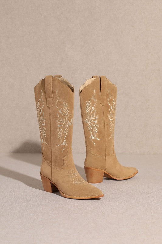 The Flora Suede Western Boots