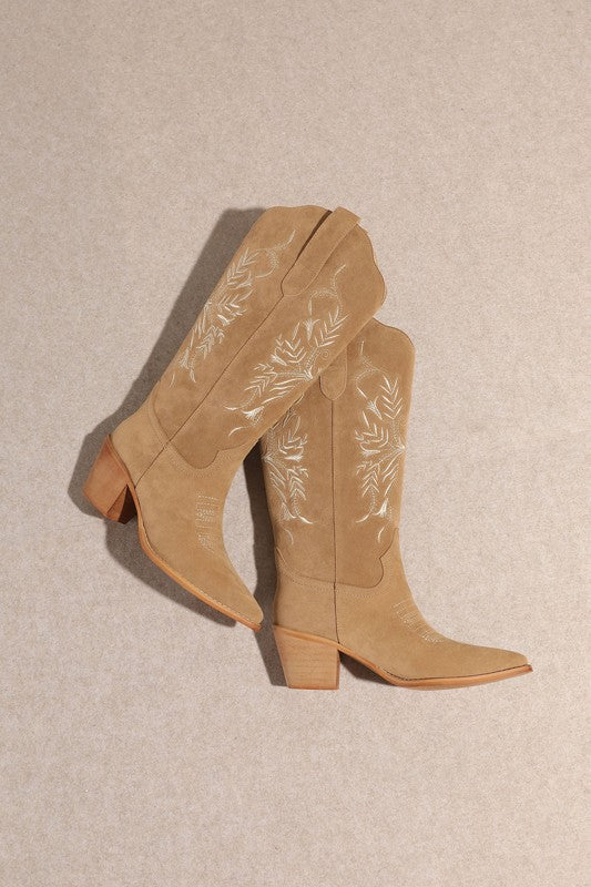 The Flora Suede Western Boots