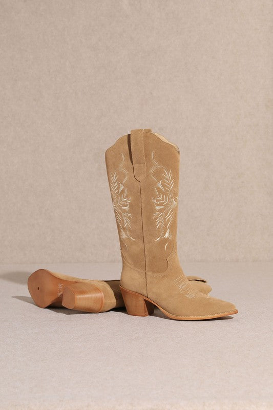 The Flora Suede Western Boots