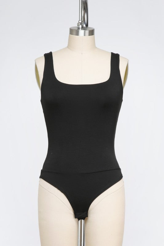 The Stella Square Neck Double Layer Tank Bodysuit