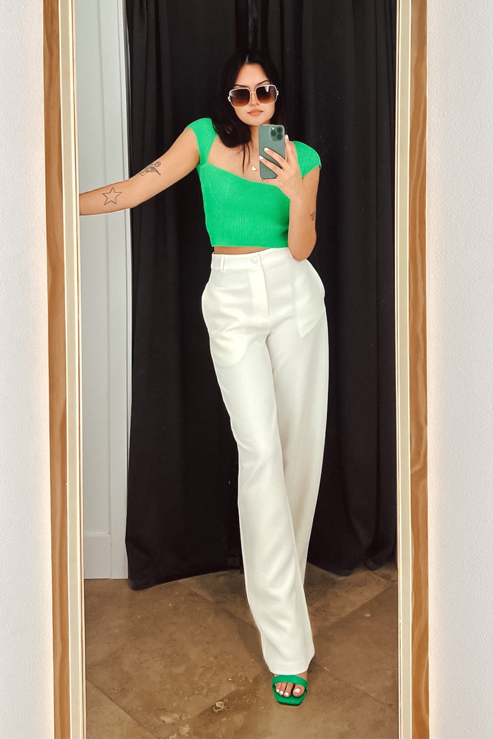 The Kira Cap Sleeve Ribbed Crop Top
